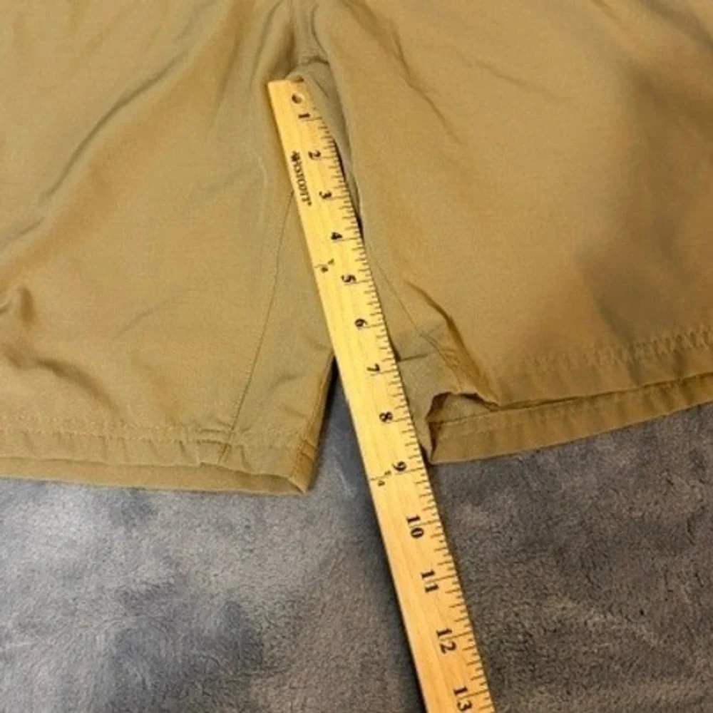 Gerry Performance Stretch Chino Flat Front Shorts Mens 36 Tan Side Zip Pocket